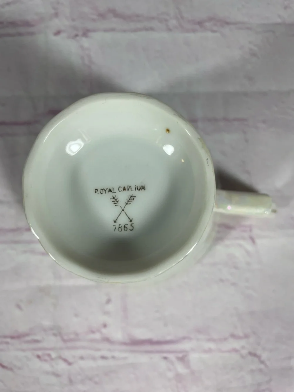 Vintage Royal Carlton 7865 Iridescent Floral Gold Trim Footed Teacup and Saucer
